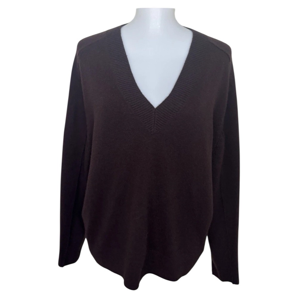 Madewell 100% Cashmere V-Neck Sweater Women's Medium Brown